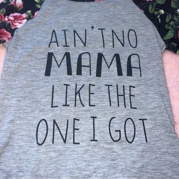 Gray Girls Size 110 4/5 Ain’t No Mama Like The One I Got Long Play Sleeve Shirt - Picture 3 of 7